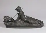 Faune nourrissant deux oursons by Emmanuel Frémiet, Epreuve en bronze à patine verte nuancée, sold Oct 2017