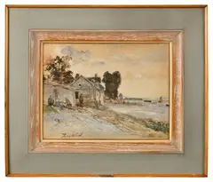 Maison à l’entrée du port de Honfleur by Johan Jongkind, 1864, Aquarelle et pierre noire sur papier vergé, sold Dec 2024