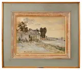 Maison à l’entrée du port de Honfleur by Johan Jongkind, 1864, Aquarelle et pierre noire sur papier vergé, sold Dec 2024