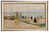 Elégantes sur la plage by Paul-Elie Gernez, vers 1930, Pastel sur papier, sold Dec 2024