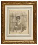 La prisonnière by Marie Laurencin, vers 1917, Lavis d’encre et graphite sur papier, sold Dec 2024