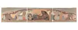 Nymphes (Projet de fronton), triptyque by Jean Souverbie, Huile et gouache sur papier Non signé Partie droite:, sold Dec 2024