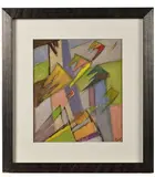 Composition by Geer van Velde, Gouache sur papier, sold Dec 2024