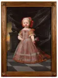 Portrait de jeune fille de un an et neuf mois sur une terrasse by Nikolaus van Hoy, Toile Hauteur :, sold Nov 2024