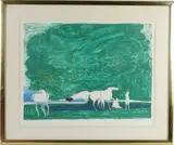 Les chevaux by Paul Guiramand, Lithographie sur papier, sold Apr 2024