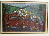 Village sur la coline by Marcel Janco, Lithographie signée en bas à droite et numérotée, sold Apr 2024