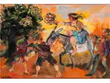 Braut auf Einem Esel by Walter Spitzer, oil on canvas, offered Sep 2015
