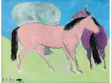 Due Cavalli con Albero by Giuseppe Cesetti, oil on canvas, offered Jun 2023