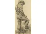 Männlicher Rückenakt by John R. Grabach, charcoal, offered Jun 2025