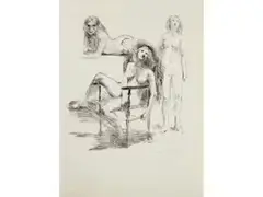 Weibliche Akte – Studienblatt by Lovis Corinth, lithograph, offered Mar 2025