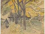 Dorflandschaft mit Bäuerin by Emmi Walther, watercolor, sold Jun 2026