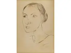 Frauenkopf mit Halskette (frau Parcus) by Max Beckmann, lithograph, sold Dec 2025