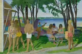 La plage by Phillip Henry Howard Surrey, oil on board, sold Jul 2021