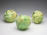 Three Cabbages by Agatha Falk, ceramic sculptures, sold Jul 2021