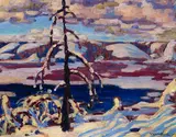Across the Qu'Appelle by Illingworth Kerr, 1928, oil on board, sold Jun 2021