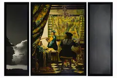 Eulogy (LIFE), to Vermeer by David Bierk, 1997, mixed media (triptych), sold Jun 2021