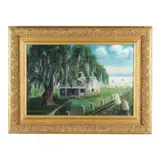 Southern Cabin and Cotton Field by William Posey Silva, Oil on artist board, sold Jun 2024
