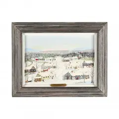 Dawn at Hoosick Falls / Over the Bridge by Forrest K. Moses, Oil on masonite, sold Jun 2024