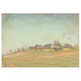 Rural Village Landscape by Abraham Neumann, Pastel on paper, sold Jun 2024