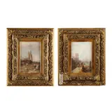 Pair of Harbor Scenes by Emile Rovier, Each an oil on panel painting, sold Jun 2024