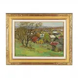 Suburb of Leningrad by Nikolai Nikolayevich Volodimirov, Oil on board, sold Jun 2024