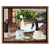 Mattamuskeet Decoys and Oyster Can by Lena Ennis, Oil on panel, sold May 2024