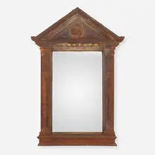 Monumental wall mirror by Belgian, c. 1880, cast iron, mirrored glass, sold Oct 2022