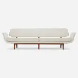 La Gondola sofa, model 5719 by Edward Wormley, 1957, upholstery, walnut, sold Oct 2022