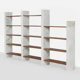 Prototype Cisonio bookshelf by Afra & Tobia Scarpa, 1967, marble, oak, sold Oct 2022
