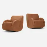 Rock Star rocking chairs, pair by Vladimir Kagan, 1997 / 2001, suede, sold Oct 2022