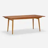 Dining table, model JH570 by Hans J. Wegner, 1953, teak, oak, brass, sold Oct 2022