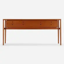 Console by Helge Vestergaard Jensen, c.1950, teak, sold Oct 2022