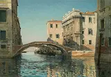 Un petit canale à Venise by Arthur Calame, oil on canvas, sold Dec 2018