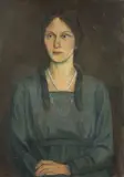 Bildnis Milly Meyer", 1919 by Max Gubler, oil on canvas, sold Dec 2018