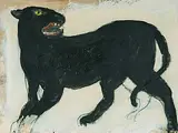 La panthère noir", 1977 by Mario Comensoli, oil, offered Dec 2018