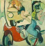 Motorradausfahrt, 1970 by Mario Comensoli, oil on canvas, offered Dec 2018