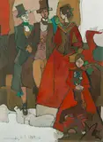 Dumengia", 1982 by Rudolf Mirer, oil on board, sold Dec 2018