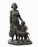 Mutter mit Kind und Hund by Rolf Brem, bronze, sold Dec 2018