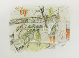 Schafstränke by Alois Carigiet, 1970, color lithograph, offered Dec 2018