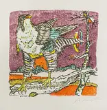Falke by Alois Carigiet, 1974, color lithograph, offered Dec 2018