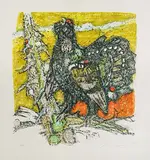 Auerhahn 2 by Alois Carigiet, 1976, color lithograph, sold Dec 2018