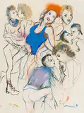 Punkszene by Mario Comensoli, 1981, mixed media, sold Dec 2018