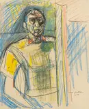 Selbstportrait by Max Gubler, 1950, pastel, sold Dec 2018