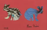 Zwei Hasen by Hans Krüsi, 1978, collage, sold Dec 2018