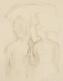 Trachtenfrauen by Carl senior Liner, pencil, sold Dec 2018