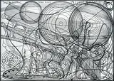 Plan für Sisyphus Skarabäus by Bernhard Luginbühl, 1979, ink, sold Dec 2018