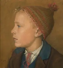 Der kleine Walliser (eventuell Portrait des Maurice Gaspoz) by François de Ribaupierre, pastel, sold Dec 2018