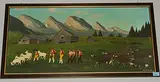 Alpaufzug mit Churfirsten, 1986 by Christian Vetsch, oil on board, offered Dec 2018