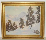 Winterliche Gebirgslandschaft, 1945 by Emil Bauer, oil on canvas, sold Dec 2018