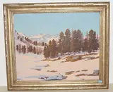 Sonniger Wintertag, 1946 by Emil Bauer, oil on canvas, sold Dec 2018